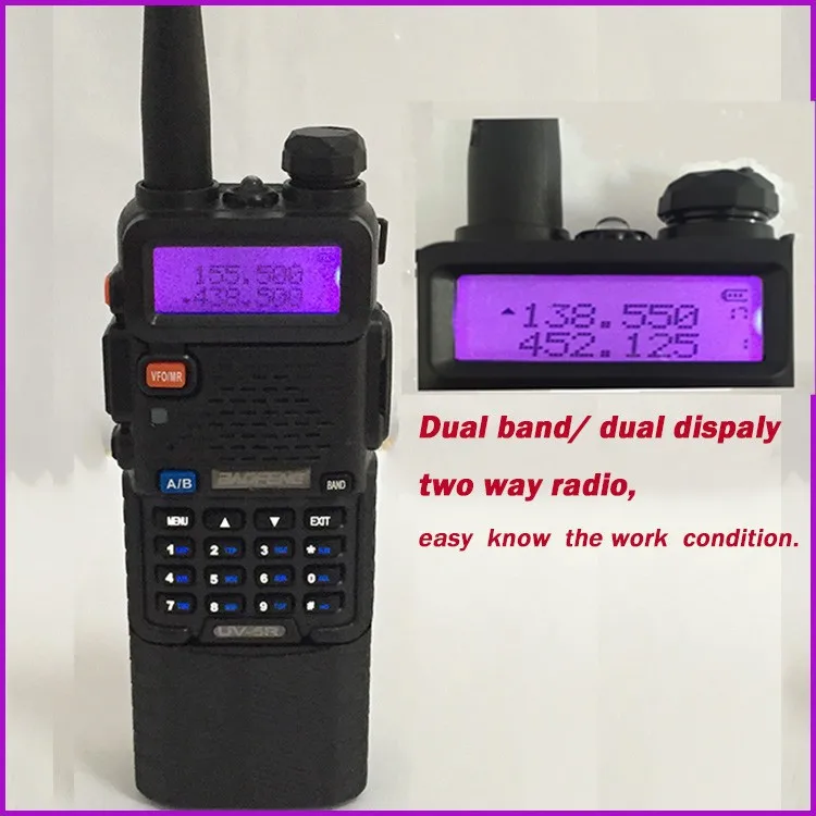 Upgrade uv 5r II Baofeng uv-5r 3800mah for ham cb Two Way Radio Walkie Talkie Vhf Uhf Dual Band Portable Radio Station Interfone (35)