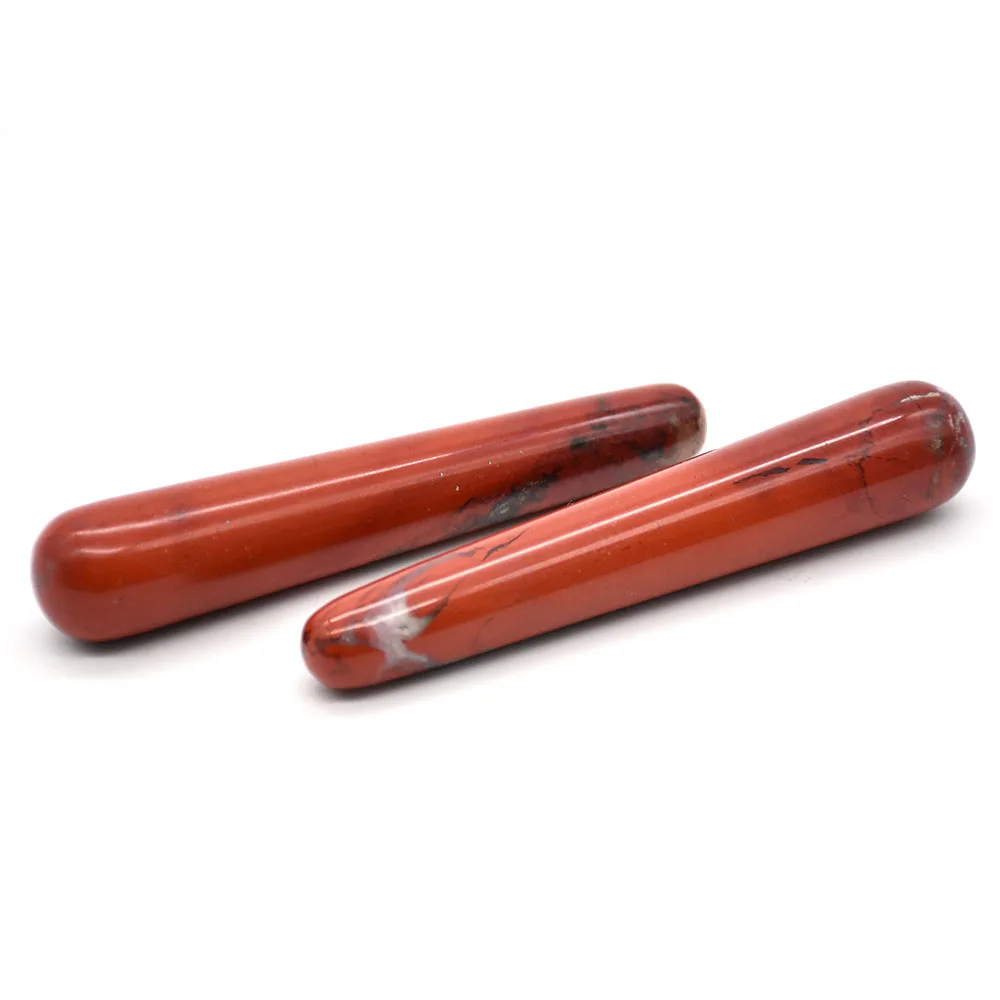 

100% Natural Red Jasper Gem Quartz Crystal Massage Stick Relaxation Point Healing Natural Stones Minerals 1pcs Mholesale