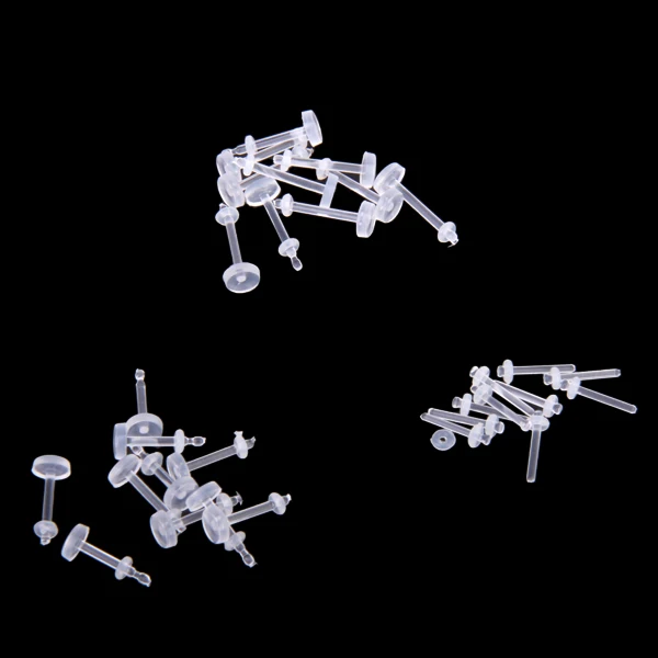 30pcs/Set Clear Acrylic Labret Lip Chin Rings 16G 18G 8mm 9mm 10mm Body