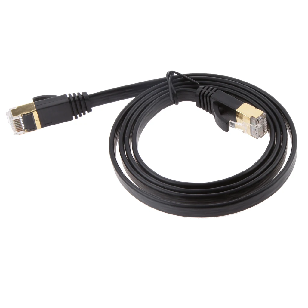 10 Гбит/с Cat7 RJ45 Ethernet плоская заплата сети LAN Экранированный кабель Позолоченные 1 м 3.3FT Поддержка пропускную способность до 600 МГц