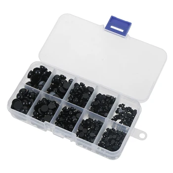 

760pcs Round Flat Black Eyes Plastic Eyes for Dolls Making Toys Teddy Bear Dolls Eyes Amigurumi Doll Accessories Doll eyes