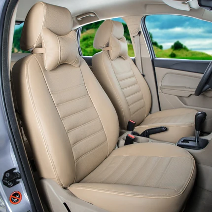 AutoDecorun по индивидуальному заказу чехлы для сидений автомобиля BMW X5 e53 e70 аксессуары чехлы для сидений ПВХ кожаные автомобильные сиденья протекторы комплекты - Название цвета: Beige 1
