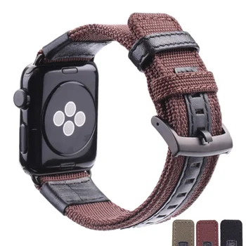 

HENGRC Nylon Watch Band For Apple Watch Bands 42mm 38mm Bracelet For Men Canvas Fabric Sport iwatch Watchband
