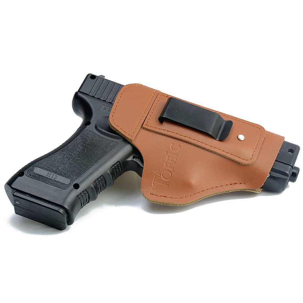 Кожаный IWB скрытый чехол для переноски пистолета Glock 17 19 22 23 43 Sig Sauer P226 P229 Ruger Beretta 92 M92 s& w пистолеты клип-кейс