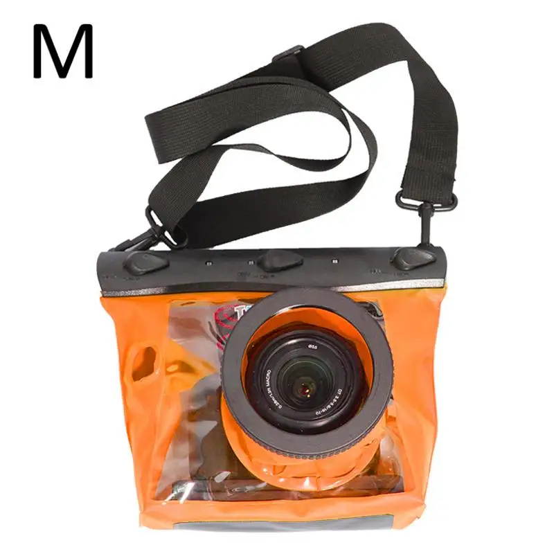 Чехол для камеры SLR DSLR HD 20 M Водонепроницаемая сумка камера остающийся сухим под водой корпус чехол для камеры Дайвинг водонепроницаемый чехол - Цвет: Orange M