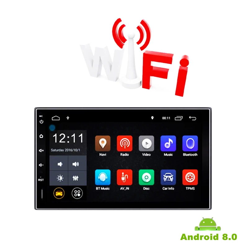 

Универсальный 4 ядра Android 8,0 7 "2 дин gps WI-FI Bluetooth стерео радио FM MP3 MP5 плеер Зеркало Ссылка