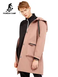 Пионерский лагерь Новое поступление длинный плащ для мужчин в корейском стиле брендовая одежда с капюшоном мужская модный одноцветный