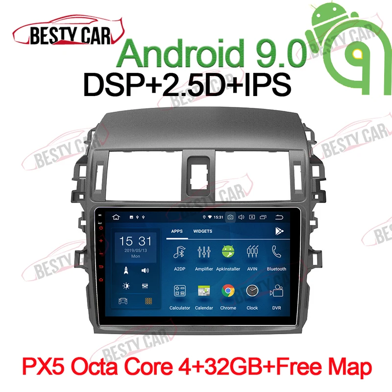 Best Android 9.0 Car Multimedia Player Stereo GPS for Toyota COROLLA 2007-2013 Navigation Head Unit Radio DSP 2.5D+IPS 0 Best Android 9.0 Car Multimedia Player Stereo GPS for Toyota COROLLA 2007-2013 Navigation Head Unit Radio DSP 2.5D+IPS 0