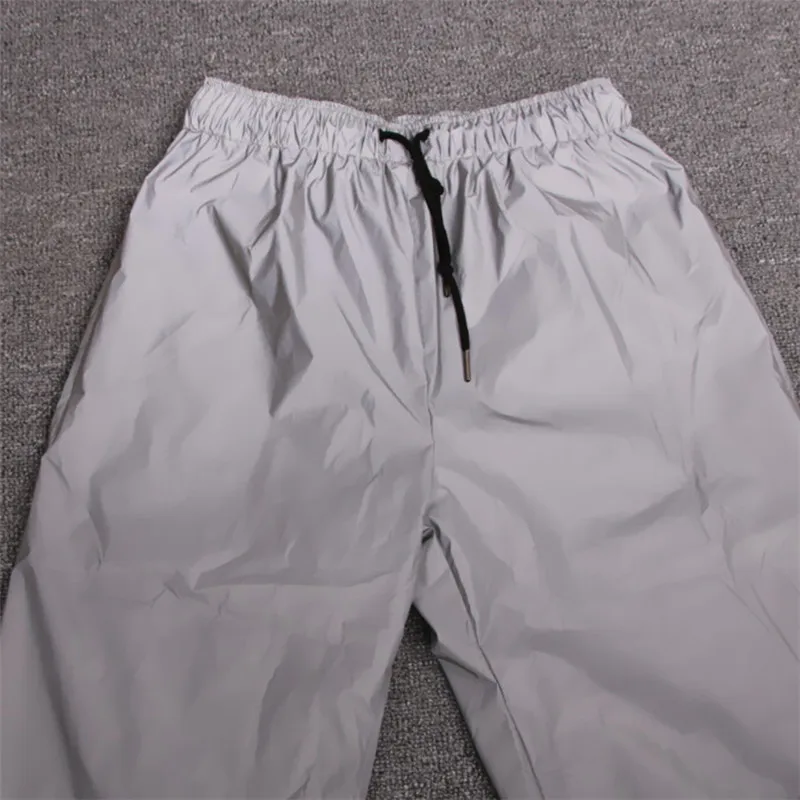 Riinr летние Светоотражающие штаны для бега для мужчин и женщин, повседневные серые однотонные уличные брюки 3M, светоотражающие мужские s Модные