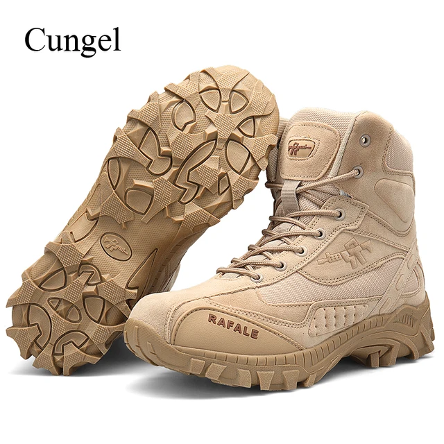 Cungel Military Tactical boots Men Army Combat Outdoor Hiking Shoes breathable Anti-skid Boots Shoes Trekking Mountain Climbing