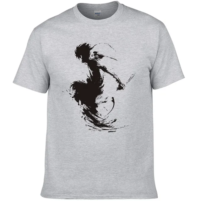 2017 fashion Creative Ink painting Printed t shirt Men Summer Short