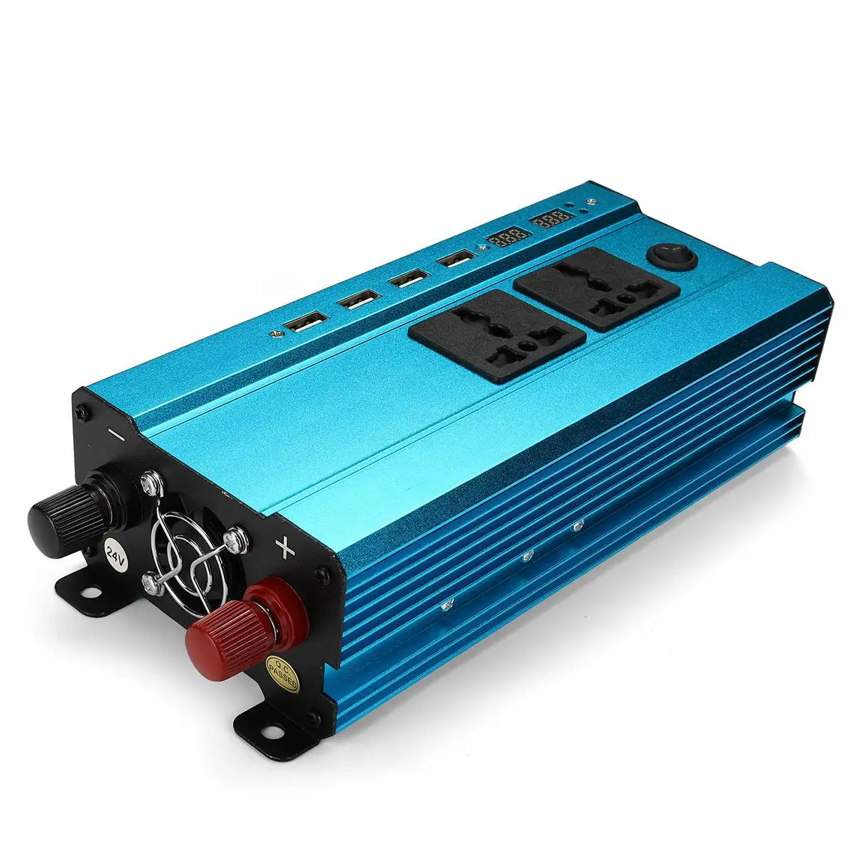 

1000W Inverter Car Inverter Power Inverters Pure Sine Wave 12V/24V DC to 220V 4USB Interface Voltage Transformer LCD Display