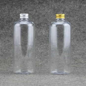 

100 X 400ml Clear PET Bottle with Silver & Gold Screw Lid Cosmetic Refillable Jar Wholesale