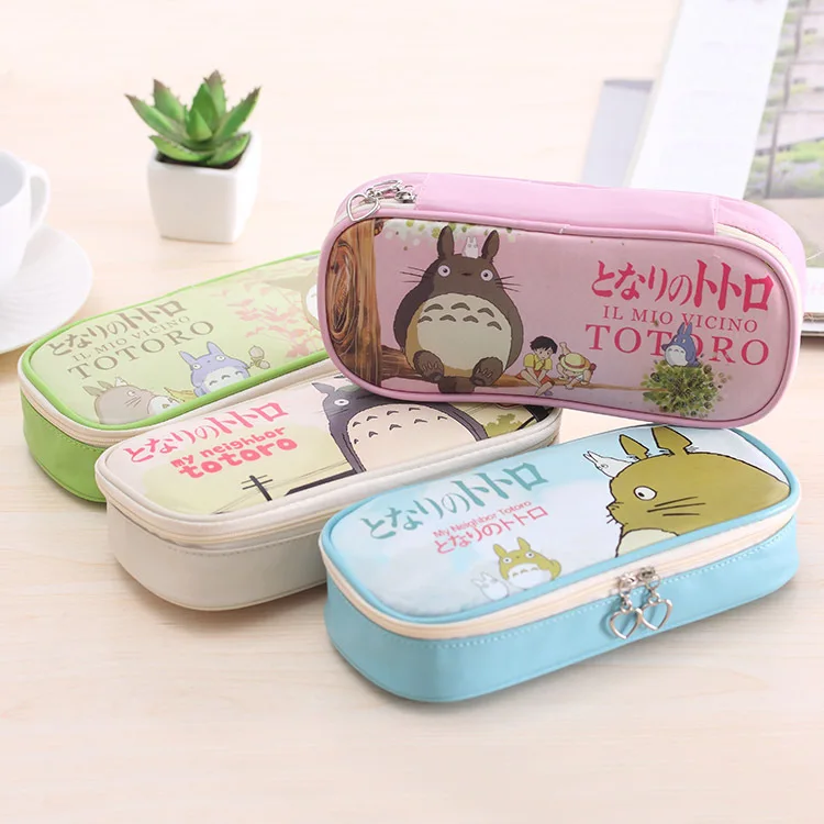 

1 pcs Korean Creative Totoro Pencil case Pencil Box Pencil Bag Leather Kawaii Stationery Pouch Office School Supplies