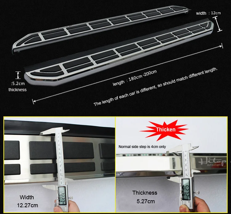 Горячая нагрузка король шаг в сторону Бар бег доска для ASX RVR EDGE Volkswagen Tiguan Touareg Captiva QX60 Cherokee, утолщенный материал