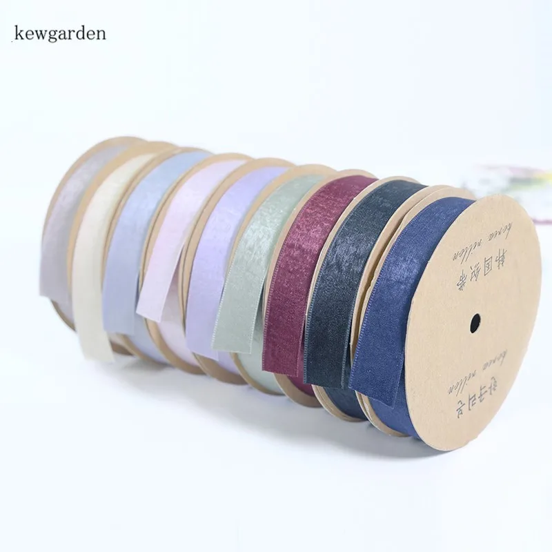 

Kewgarden Wholesale 1.5" 1" 25mm 38mm Velvet Polyester Cotton Ribbon Handmade Tape DIY Brooch Hairbow Accessories Webbing 20Y