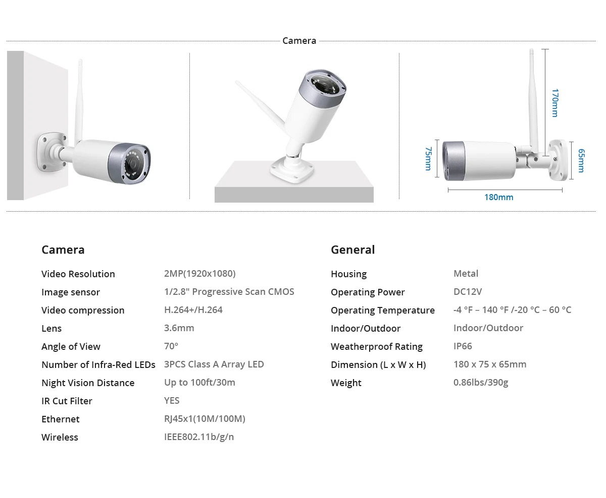 SANNCE 1080P 8CH беспроводная Wi-Fi камера безопасности системы 4 шт 2.0MP Всепогодная Крытая наружная камера s Металл Wi-Fi CCTV комплект