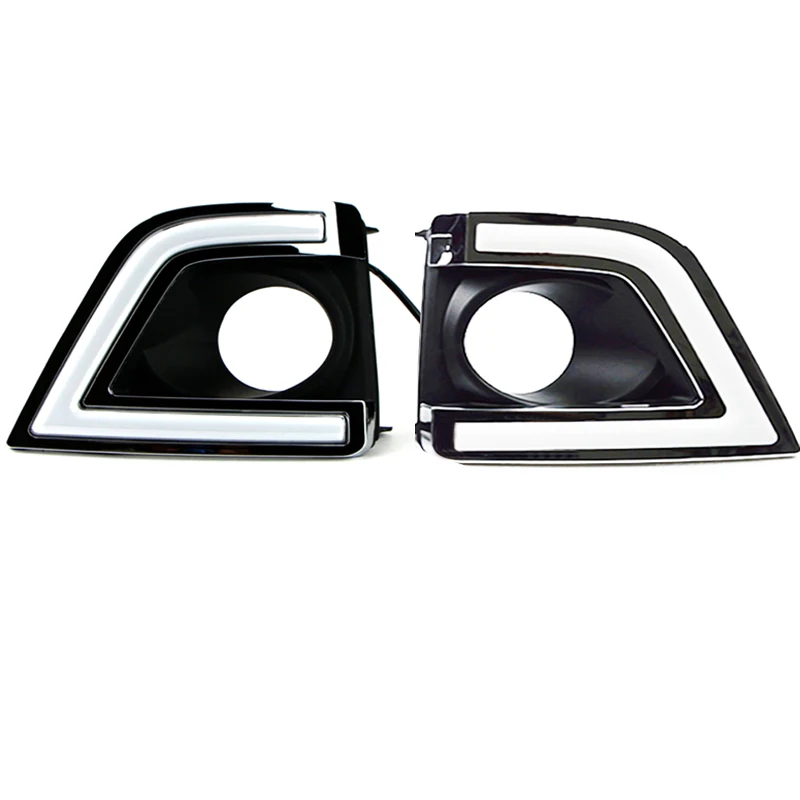 

Waterproof ABS LED DRL Daytime Running Lights Fog lamp Cover with Yellow Turn Signal For Toyota Corolla 2014 2015 2016 DRL