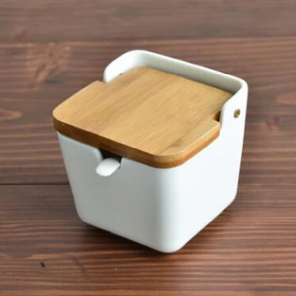 Керамическая откидная баночка для приправ, солевые кухонные принадлежности, коробка для приправ, горшок для приправ