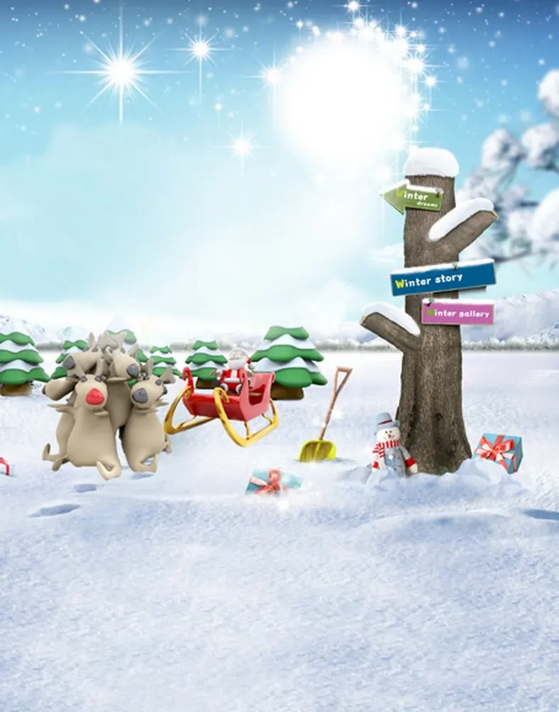 

Winter Christmas Elk Tree Photography Backdrops Photo Props Studio Background 5x7ft