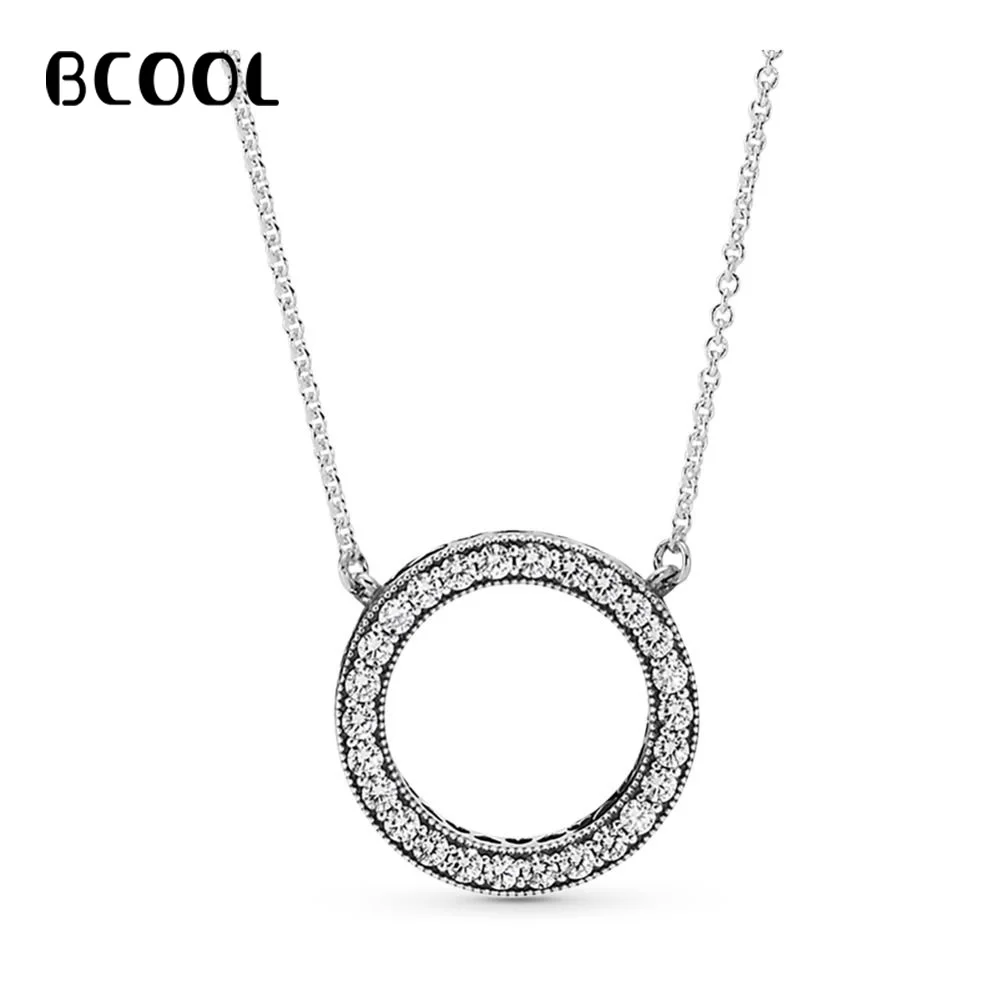 

BCOOL 925 Silver Necklace Adjustable Necklace Female Charm Jewelry Zircon Fine Necklace Gift