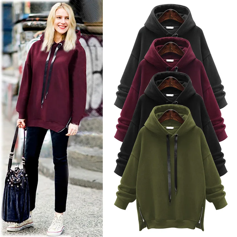 

Plus size 6XL women hooded pullovers sweatshirt 2018 autumn winter casual loose sporting sweatshirt female long oversized hoodie