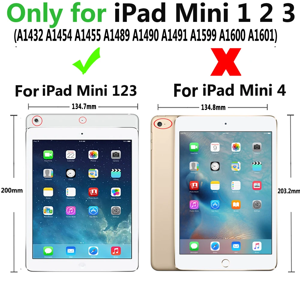 Pu кожаный отсоедините беспроводной Bluetooth чехол для клавиатуры Apple Ipad Mini 1 2 3 Mini2 Mini3