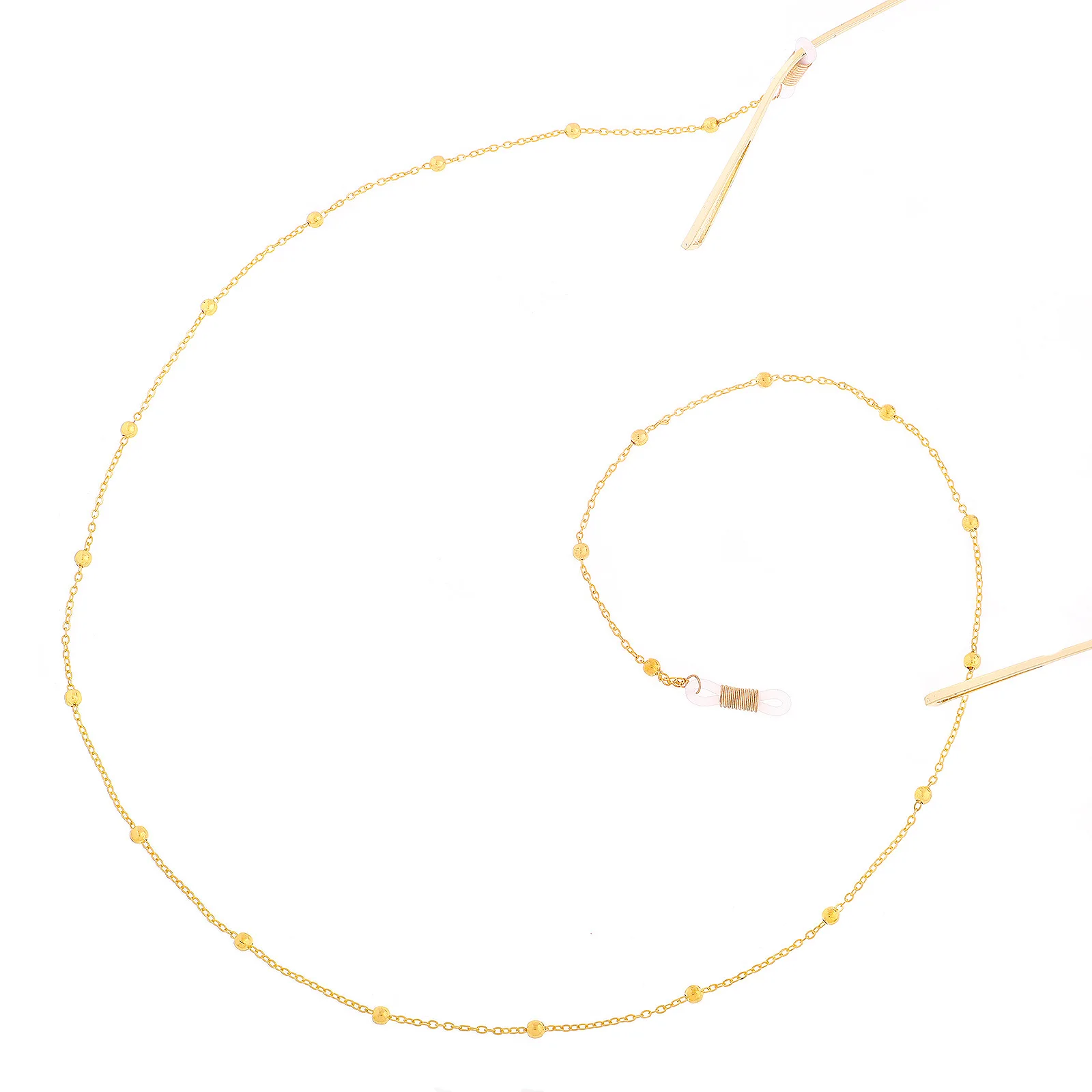 Модная шикарная Женская цепочка для очков, золотая, серебряная металлическая цепочка для солнцезащитных очков, Круглый держатель для очков с бусинами