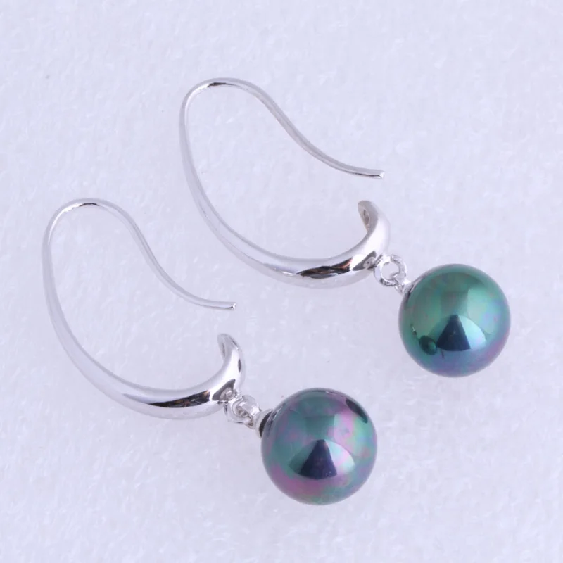

Excellent Black Imitation Pearl Drop Earrings for Womens Free Gift Bag J0493 Free Fast Shipping
