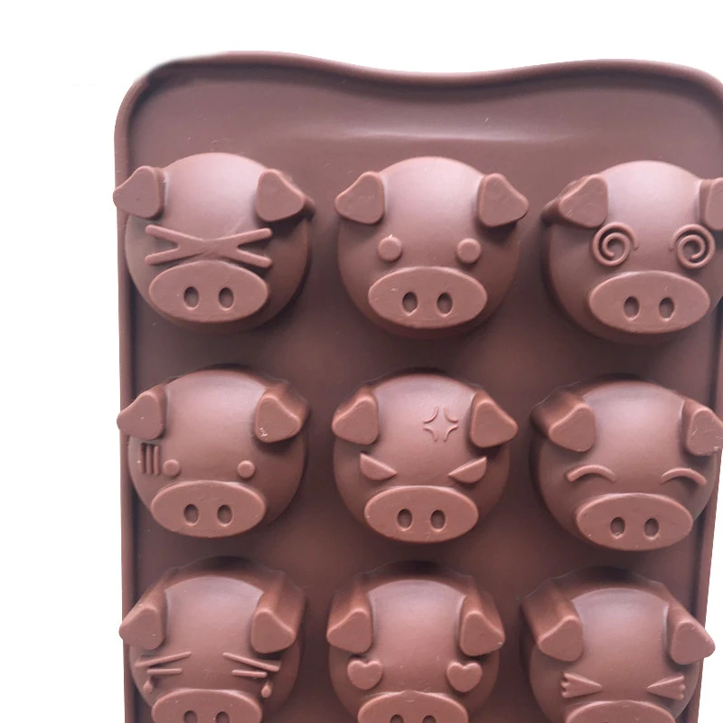 15 емкостей форма свиньи форма для выпечки 3D силиконовая форма для шоколада свинья ледяной кубик лоток кухня DIY помадка торт десерт выпечки инструмент