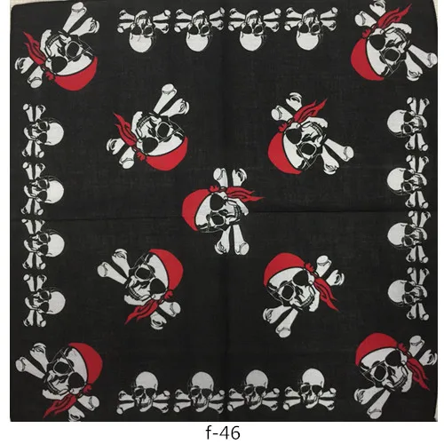 man scarf Fashion Hip Hop 100% Cotton Skull Bandana Square Scarf Kerchief Black Paisley Bicycle Headband Printed For Women/Men/Boys/Girls mens grey scarf Scarves