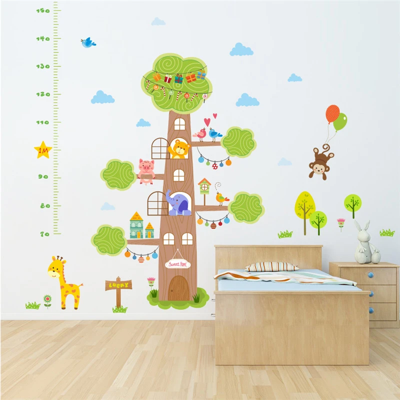 Giraffe Lion Removable Vinyl Wall Decal Stickers Kids Height Chart Measure Giraffe Lion Removable Vinyl Wall Decal Stickers Kids Height Chart Measure