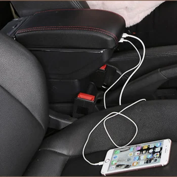 

Universal PU Leather Car central Container Armrest Box Organizing Cup Holder Rechargeable Car-styling Accessories