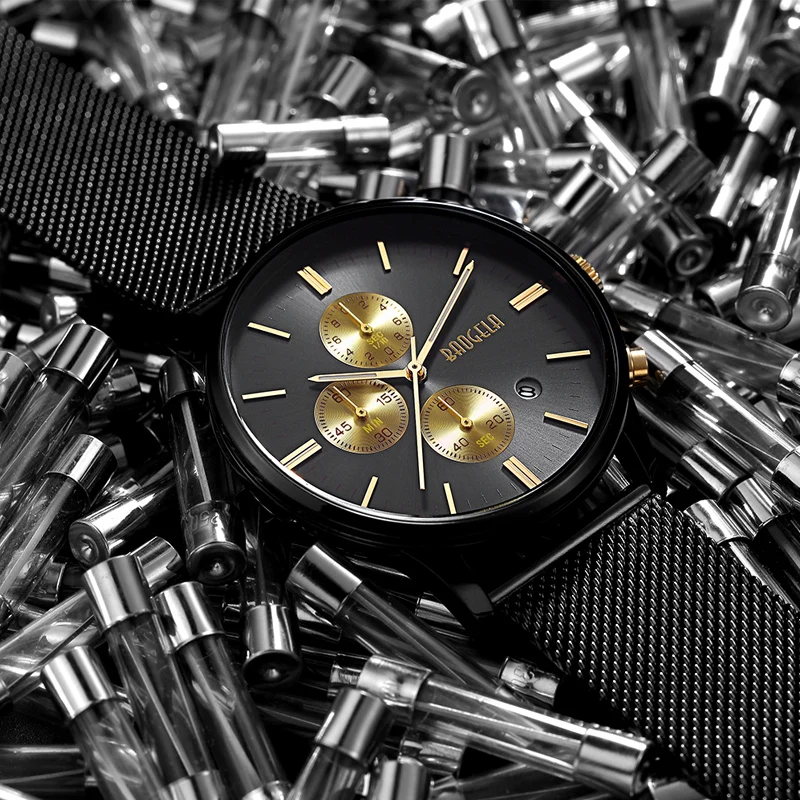 

Men Watches 2017 BAOGELA New Chronograph Steel Watch Men Luxury Brand Famous Wrist Watch For Man Clock Male Quartz-watch Relojes