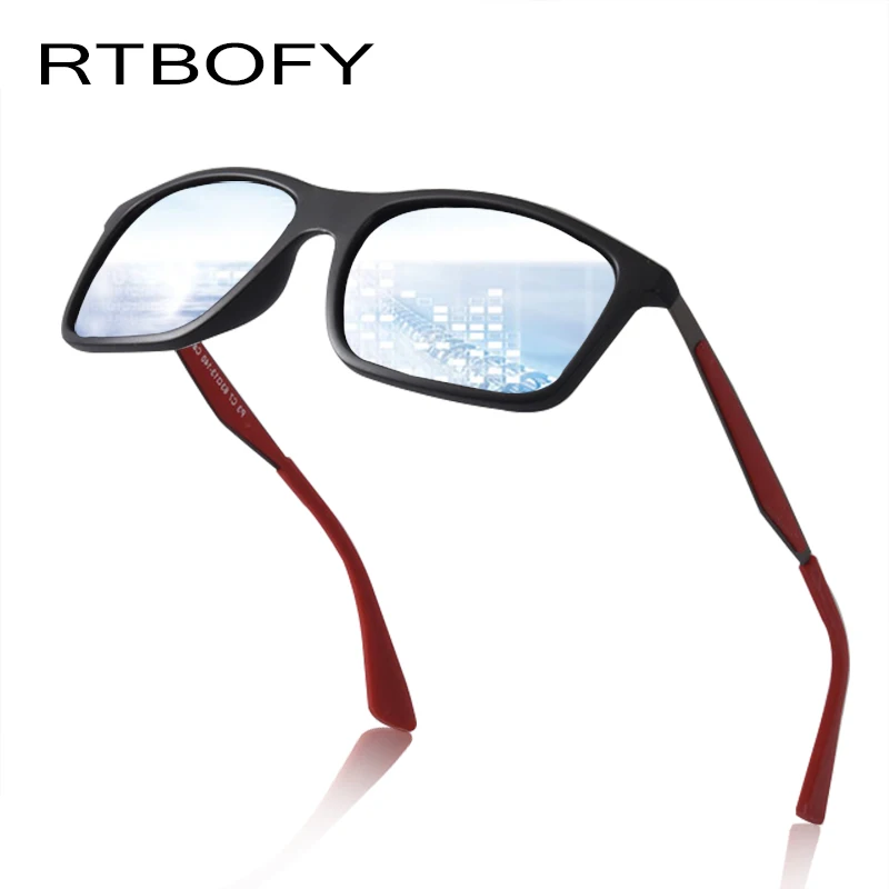 

RTBOFY Brand Design Classic Polarized Sunglasses Hombres TR90 Square Sunglasses Men Driving Goggles UV400 Glasses FDYP3-4