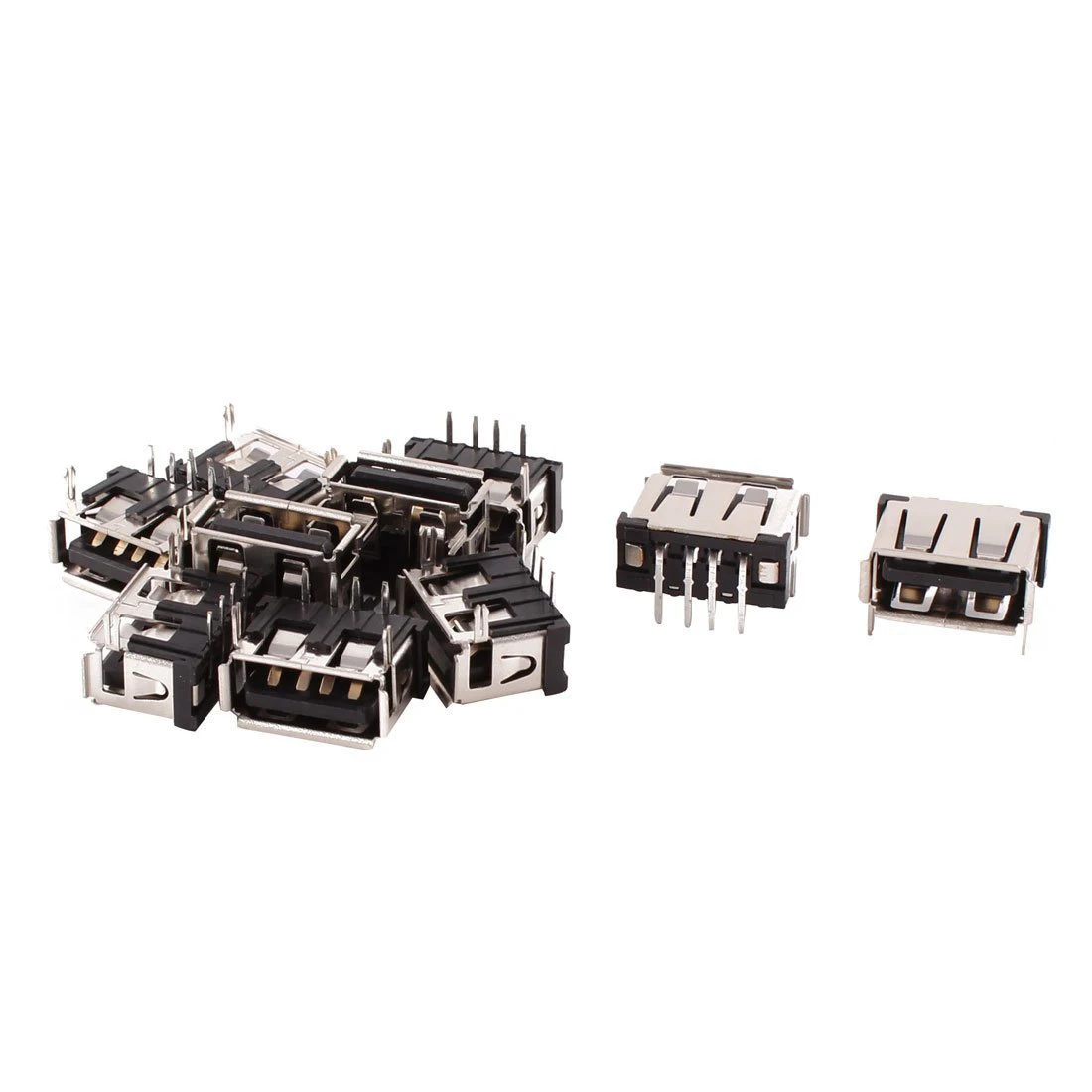 

10 Pcs Black 4 Pin USB 2.0 A Female Port Jack Socket Replacement