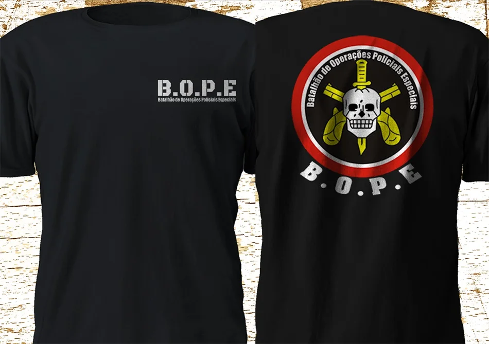 

New Bope Brazil Batal Hao De Operacoes Policiais Especily Special Police Men 2019 Funny Cotton Top Tees Short Sleeve Shirt