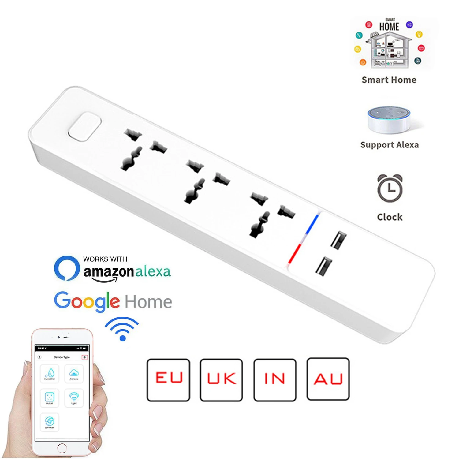 WiFi Smart power Strip универсальные розетки с usb-разъемами Дистанционное Голосовое управление автономная работа с Alexa, Google Home
