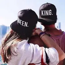 Новые мужские и женские модные бейсбольные шляпы в стиле хип-хоп Регулируемая крышка с вышитыми буквами King queen