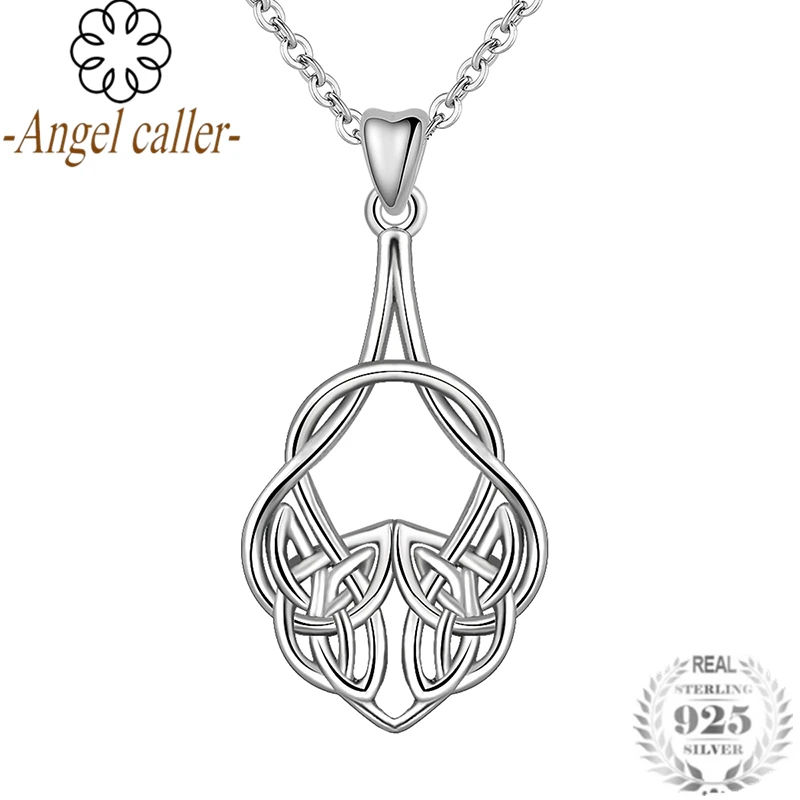 Женское ожерелье с подвеской в виде узла Angel Caller Настоящее серебро 925 пробы