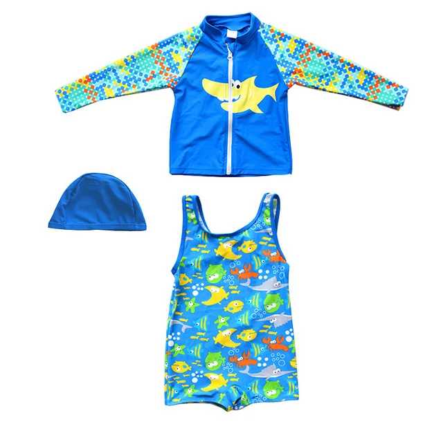 New Model Boys 3 Pieces Swim Set One Piece Swimsuit 1 14 Boy Swim