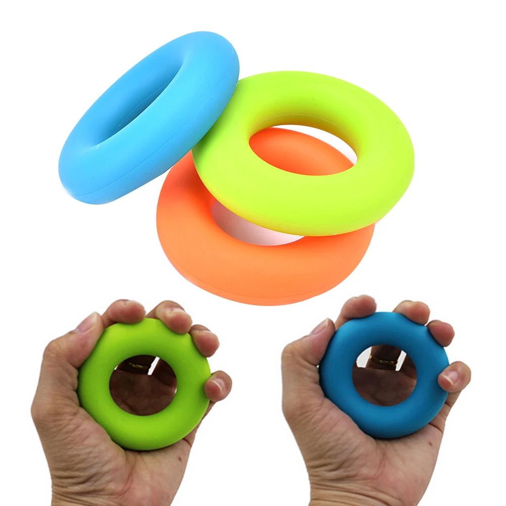 Finger Hand Grip Silicone Ring Gripper Strengthener Exerciser Trainer Resistance Band Fitness Expander Stretcher 3 Levels