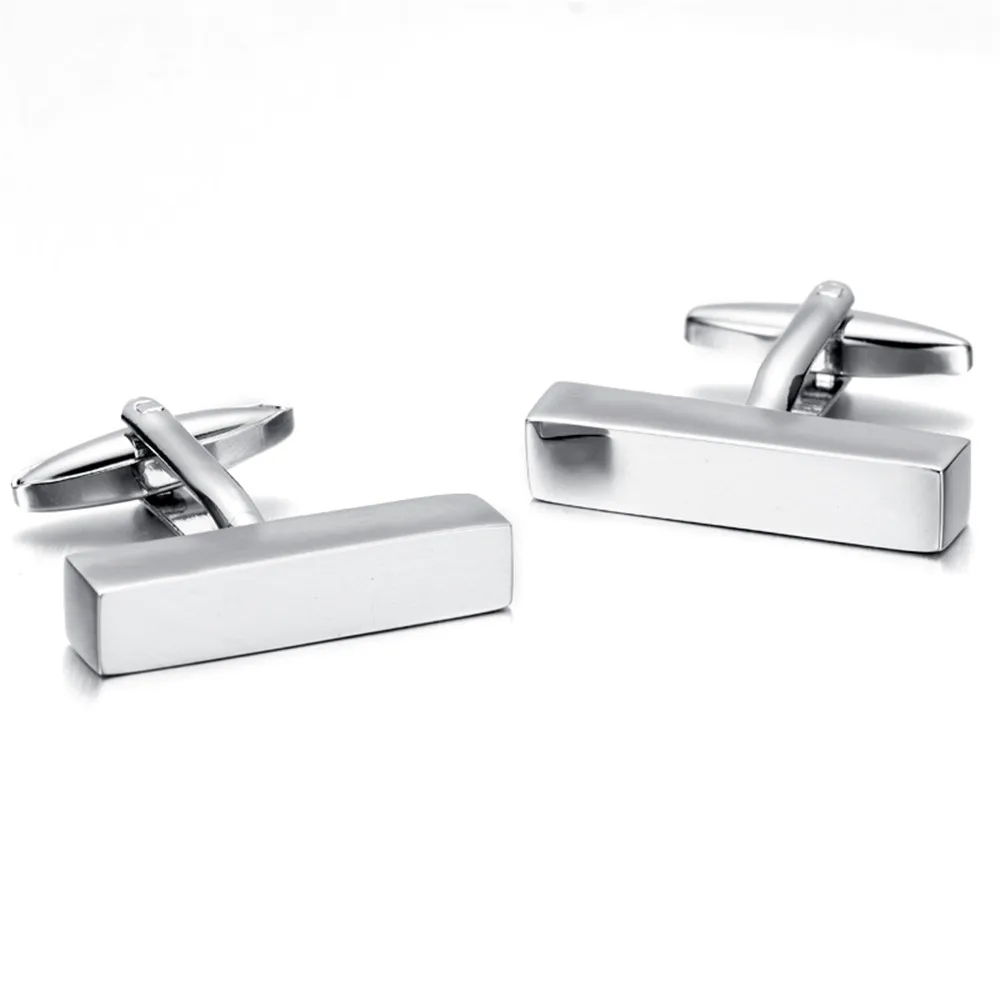 Vintage Cufflinks for Mens Jewelry Shirt Cufflinks, Silver, Rectangle