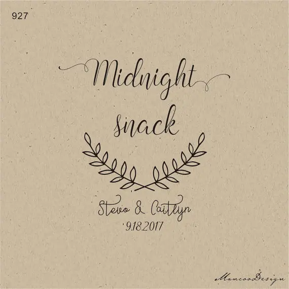 customized midnight snack bag stamp personalized logo custom rubber
