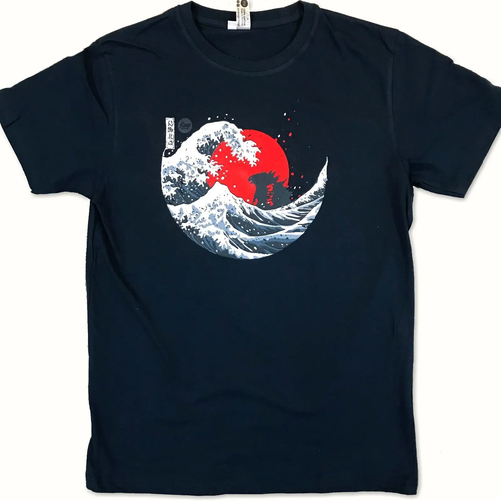 Футболка/Kaiju/Hokusai/японский стиль/темно-синий/хлопок#32 крутая Повседневная футболка для мужчин унисекс модная футболка бесплатно