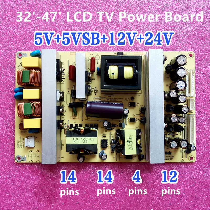 Универсальный ЖК-дисплей ТВ универсальный источник питания доска 5VSB/12 V/24 V пройти 32/37/39/42/46/47 дюймов Динамик аксессуары