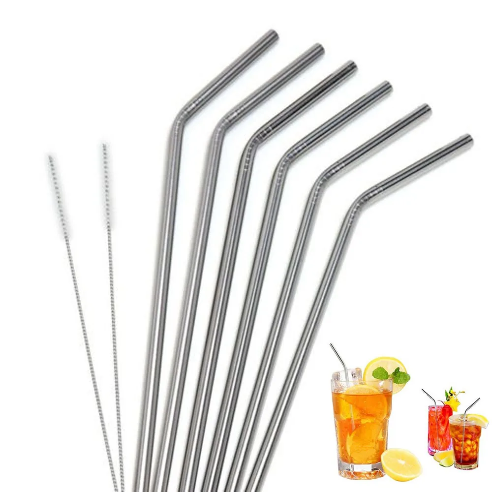 

2018 Cleaning Brushes 6 Long Stainless Steel Drinking Straws Fits 20 Oz & 30 Oz Cups Brushed Included Kichen Accessories clean