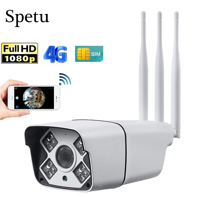 

Spetu Mini 3G 4G SIM Card HD 1080P Wi-fi Outdoor Wireless IP Camera Alarm P2P CCTV Cam Security Bullet Waterproof Surveillance