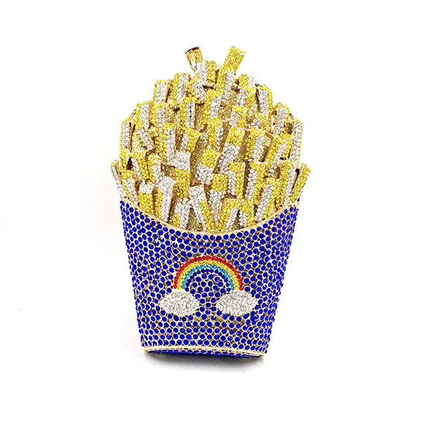 Модный Роскошный с кристаллами сумки дизайнерские горный хрусталь чипы клатч Сумки для женщин кошелек Свадебные вечерние сумки - Цвет: as pictuer 1