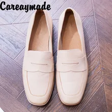 Careaymade-Lterary artistic thick-heeled cowhide casual shoes with comfortable wear-resistant single-footed women's shoes Careaymade-Lterary artistic thick-heeled cowhide casual shoes with comfortable wear-resistant single-footed women's shoes